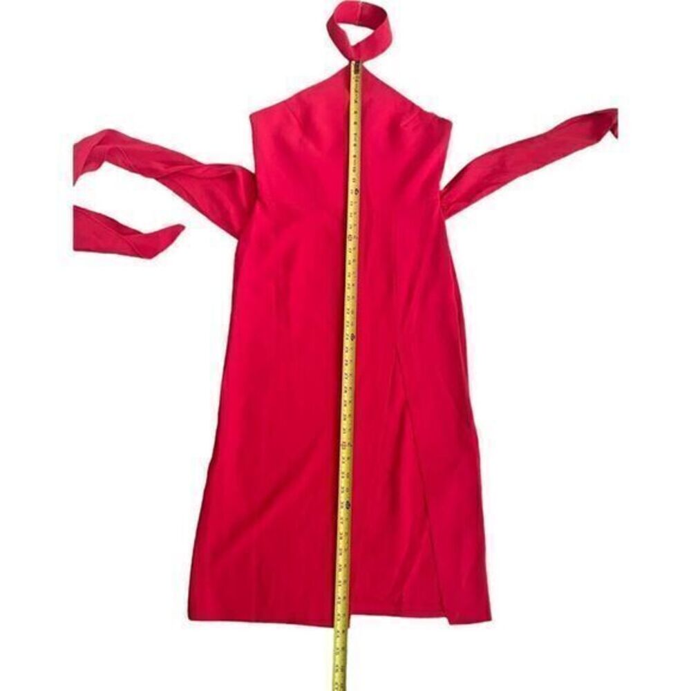 Amanda Uprichard Revolve Emilana Midi Dress Size Medium Side Slit Belted Fiesta - Picture 4 of 7